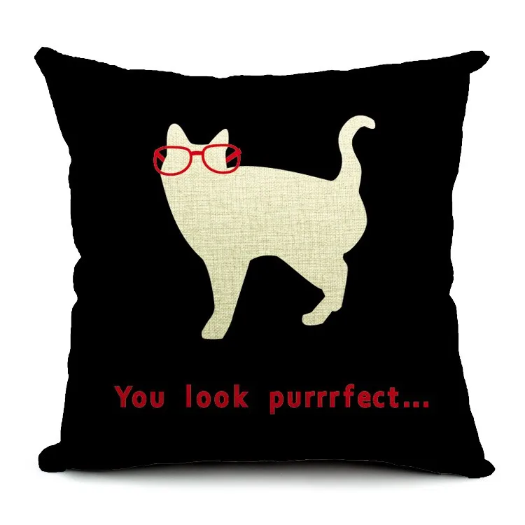 Cushion Cover Dog Lovely Cartoon Animals Printed Cotton Linen Valentine Pillow Covers Decorative Pillowcase For Sofa Jojo Siwa