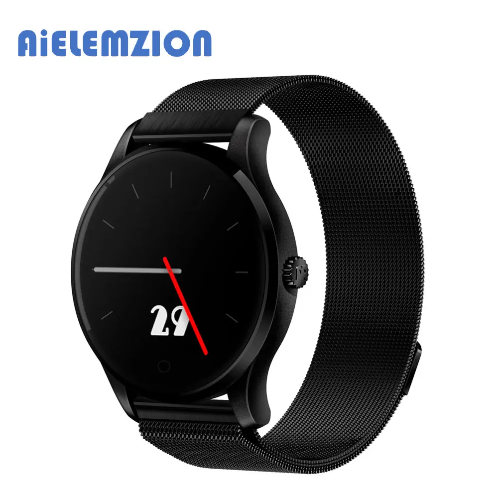 

AiELEMZION K88 Bluetooth Metal Smart Watch Heart Rate Monitor IP54 Waterproof 1.22 Round Screen SmartWatch MTK2502C