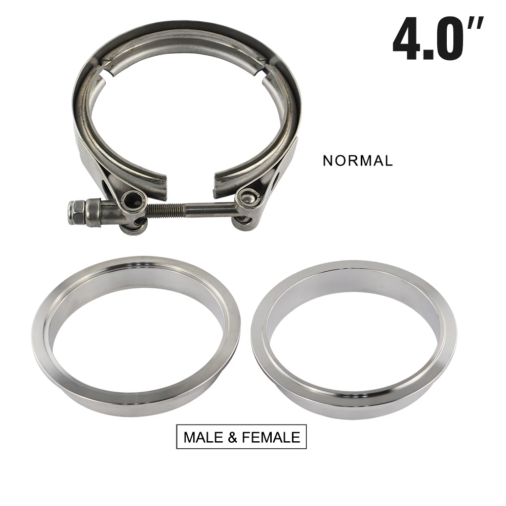 WLR RACING-" SUS 304 Тип стали Нержавеющая вытяжка V полоса зажим фланец комплект быстроразъемный Зажим мужской женский фланец или нормальный тип - Цвет: VCN4 VFM4