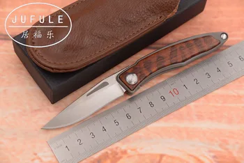 

JUFULE Mnandi M390 Blade snake wood Titanium handle folding copper washer hunting camping Pocket Survival EDC Tool kitchen knife