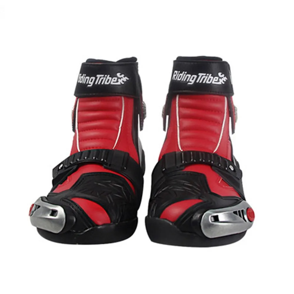 RidingTribe/ботинки в байкерском стиле; ботинки для мотокросса; короткие ботинки; рыцарские ботинки в байкерском стиле; мотыги для езды; прочные нескользящие ботинки для мужчин - Цвет: Red
