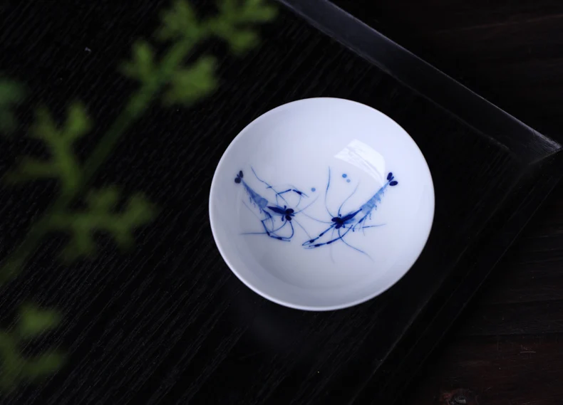 ChangWuJu чашки и блюдца китайская чашка для чая Экологичная синяя и белая фарфоровая чаша ручной работы кунг-фу лунцюаньский Селадон