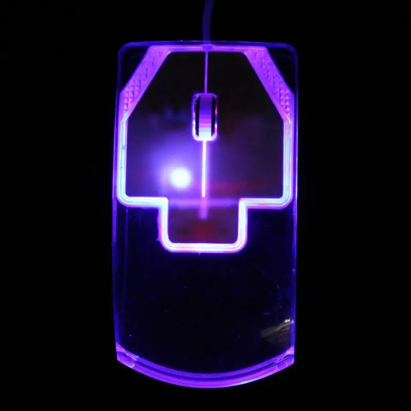 USB 2,0 Проводная оптическая светодиодный световая прозрачная цветная мышь