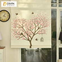 В комплекте занавеска s Новое поступление утолщение белье/хлопок мультфильм Дерево Римский оттенок жалюзи готовая занавеска