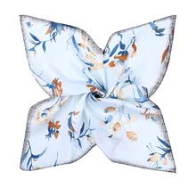 Женский платок, Дамский платок, шейный платок для девочки, повязка на голову с цветочным узором, квадратный носовой платок, ASU011