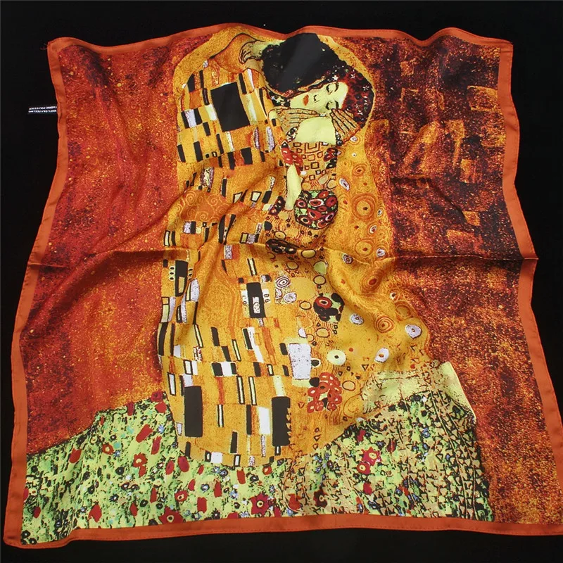 Ван Гог Картина маслом квадратные шарфы Шелковый шарф бандана женский шарф модный головной шейный галстук повязка Профессиональный шейный платок