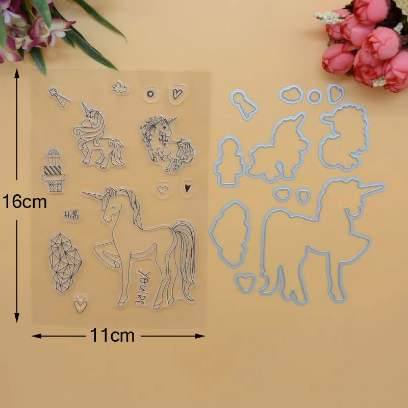 

2019 Unicorn Metal Cutting Dies And Stamps Unicorn Dies Scrapbooking Embossing Stencil For Paper Card Making Photo Albums Decor
