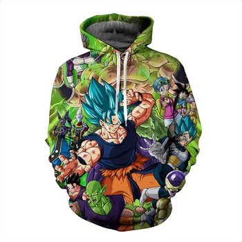 

PLstar Cosmos 2019 Spring and autumn 3D Printing Dragon Ball Goku Series Leisure men's hooded clothing