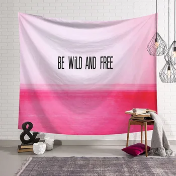 

Be Wild And Free Pink Tapestry Rectangle Polyester Fabric Mat On The Beach Cushions Deco Wall Carpet
