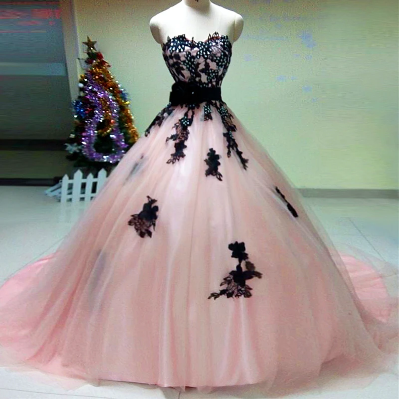 black and pink dresses for weddings