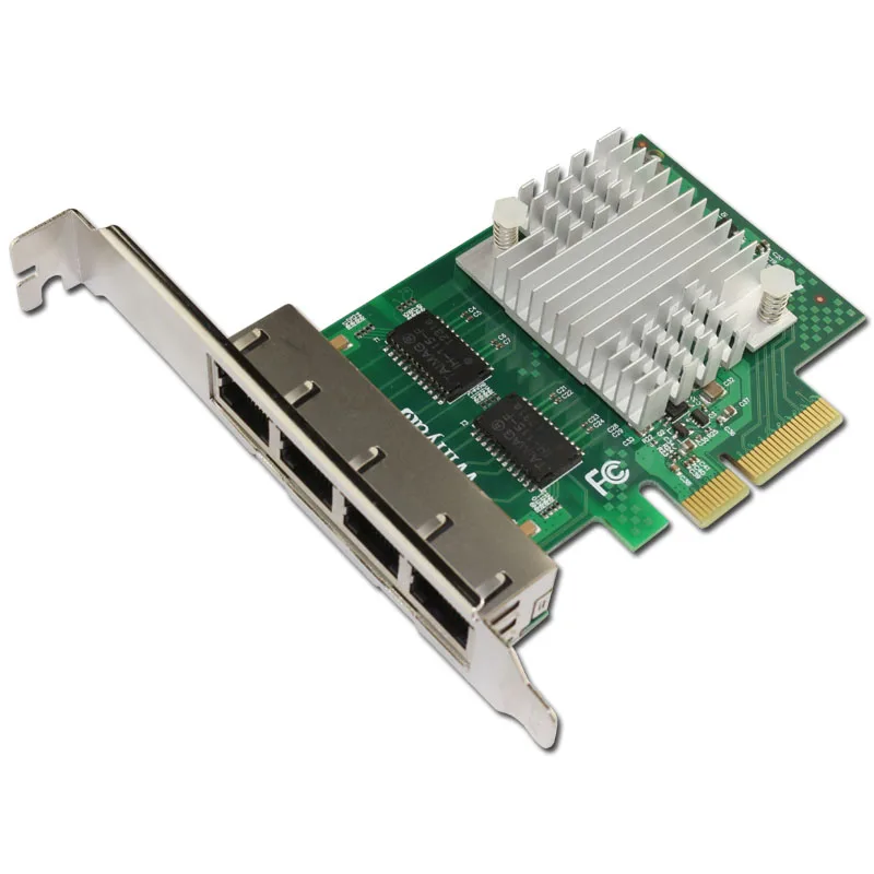 Бесплатная Доставка PCIe x4 Quad порт Gigabit Ethernet Сетевой Карты 1000 М I350AM4 Чипсет для