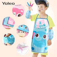Детские Водонепроницаемые нагрудники, рисование, фартук для приготовления пищи, детская одежда для еды с рукавом руки для детей, водонепроницаемые фартуки