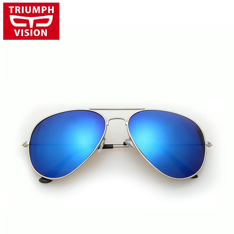 TRIUMPH очки для зрения de sol Feminino синие солнцезащитные очки для женщин для вождения пилота зеркальные линзы медная оправа солнцезащитные очки женские оттенки - Цвет линз: 001