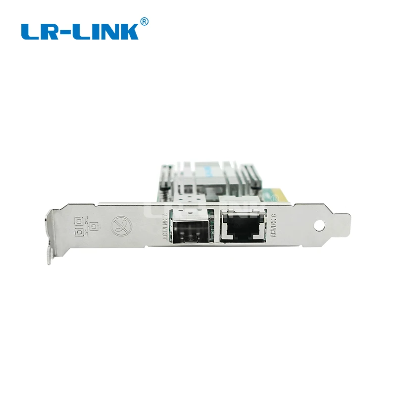 LR-LINK 4001PT-PF 10Gb Ethernet двухпортовый PCI-E оптическая сетевая карта SFP+, RJ45, волоконный медиаконвертер три в одном сочетание