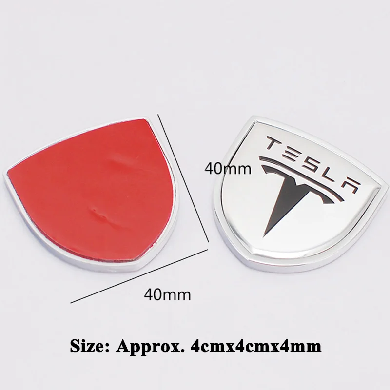 2pcs/set Car Logo Emblem Door Column Pillar Decoration Quarter Window Sticker Styling Accessories for Tesla Model S Model X 3