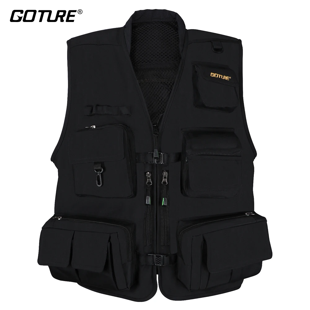 

Goture Fishing Vest L/XL/XXL Multi Pockets Polyester Waistcoat Jacket for Outdoor Sports Hiking/Climbing/Ice Fishing Vest Gear