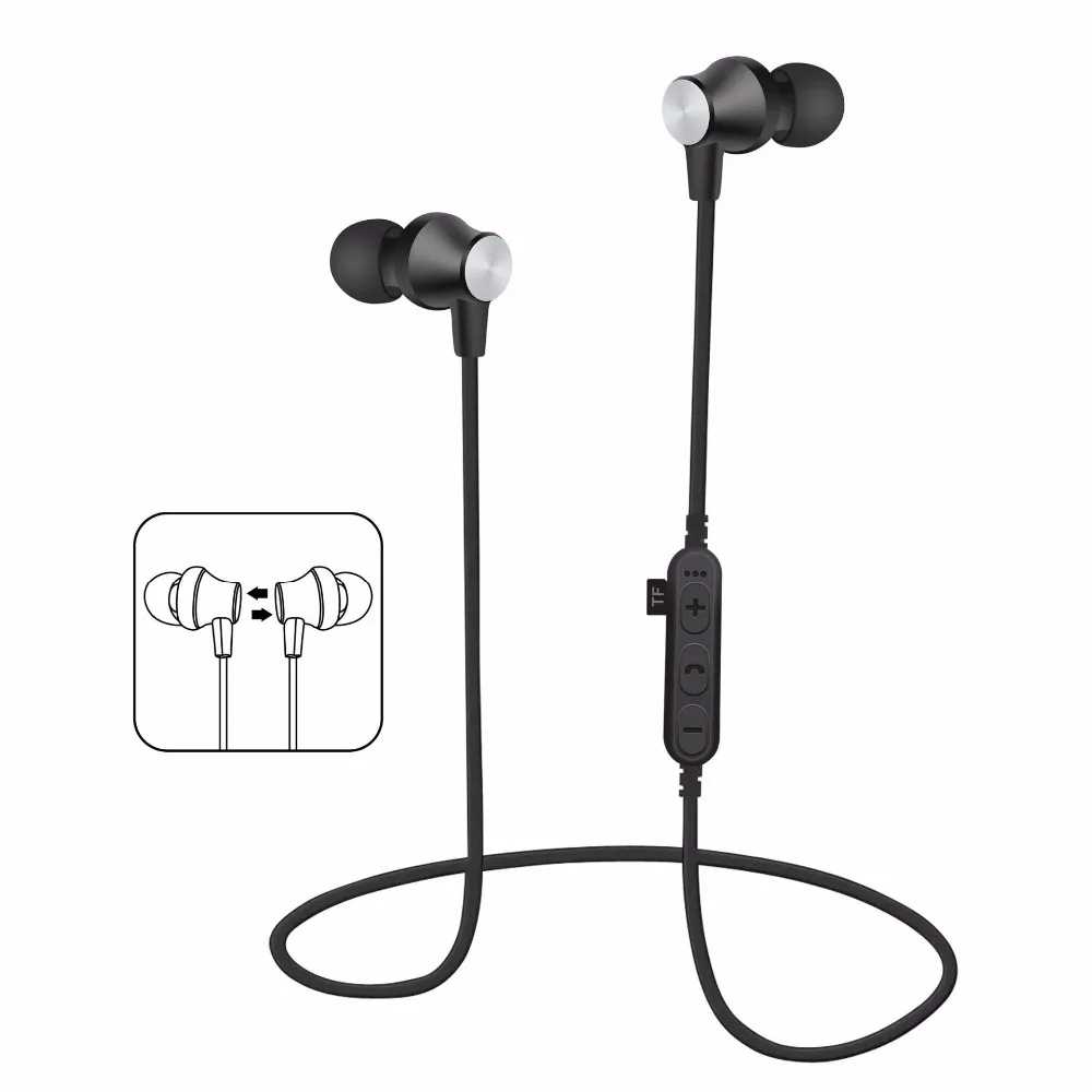 Newest LWHWZT T2 Wireless Headphone Bluetooth Earphone For Phone Neckband sport TF Bluetooth V5 0 for samsung galaxy s9 plus