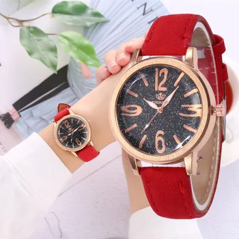 

Orologio Female Women Watches Leather Luxury Brand Dress Quartz Clock Gold Starry Sky Wristwatch Girlfriend Creative Gift Watch