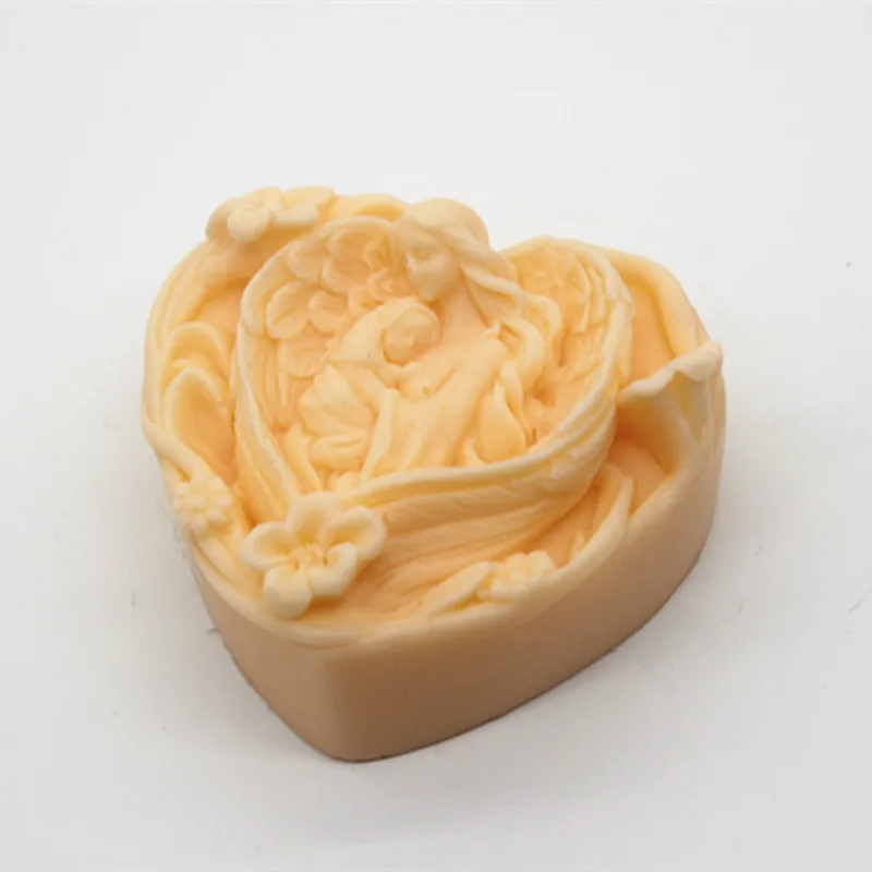 handmade soap mould heart shape silicone mold cake mother and child be loved craft candle cake molds