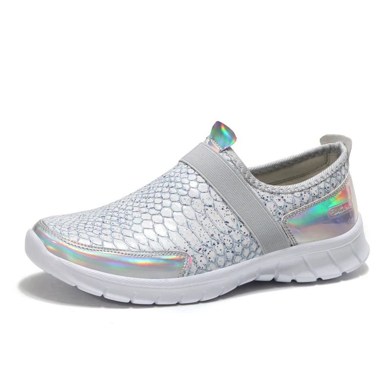 2019 Women Running Sneakers Lightweight Gym Sneakers Yoga Sneakers Running Shoes Sports Snake skin PU Grain Shoes