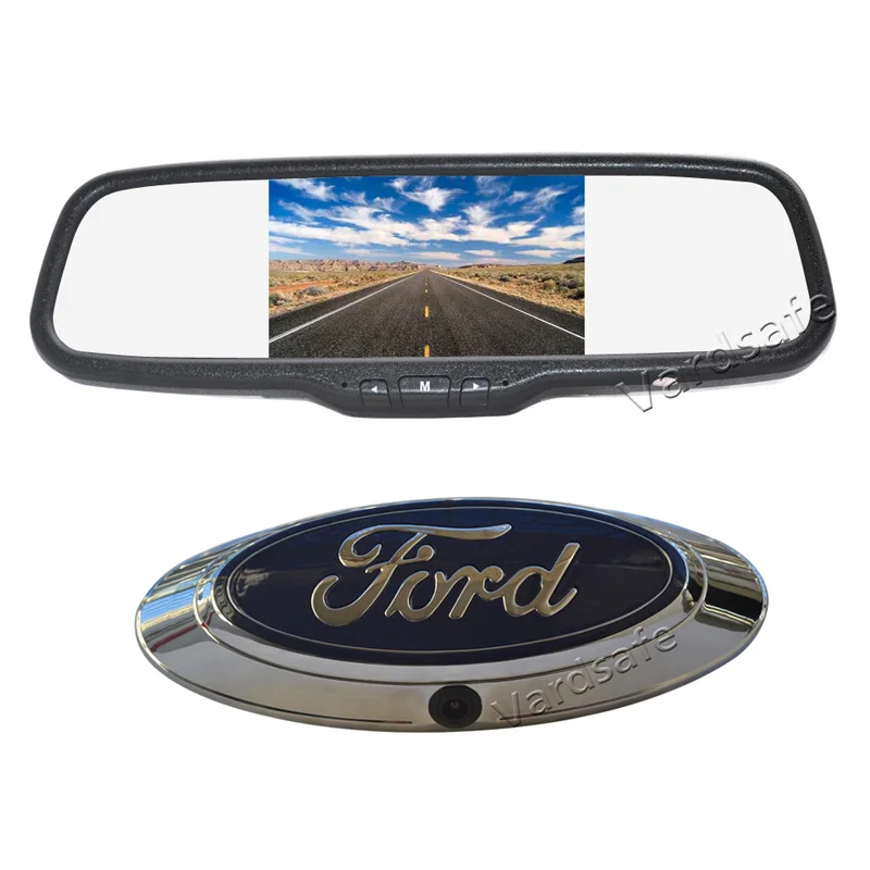 

Vardsafe VS660C | Emblem Reverse Backup Camera + 5 Inch Clip-on Mirror Monitor for Ford F150 F250 F350 F450 F550 (2005-2014)