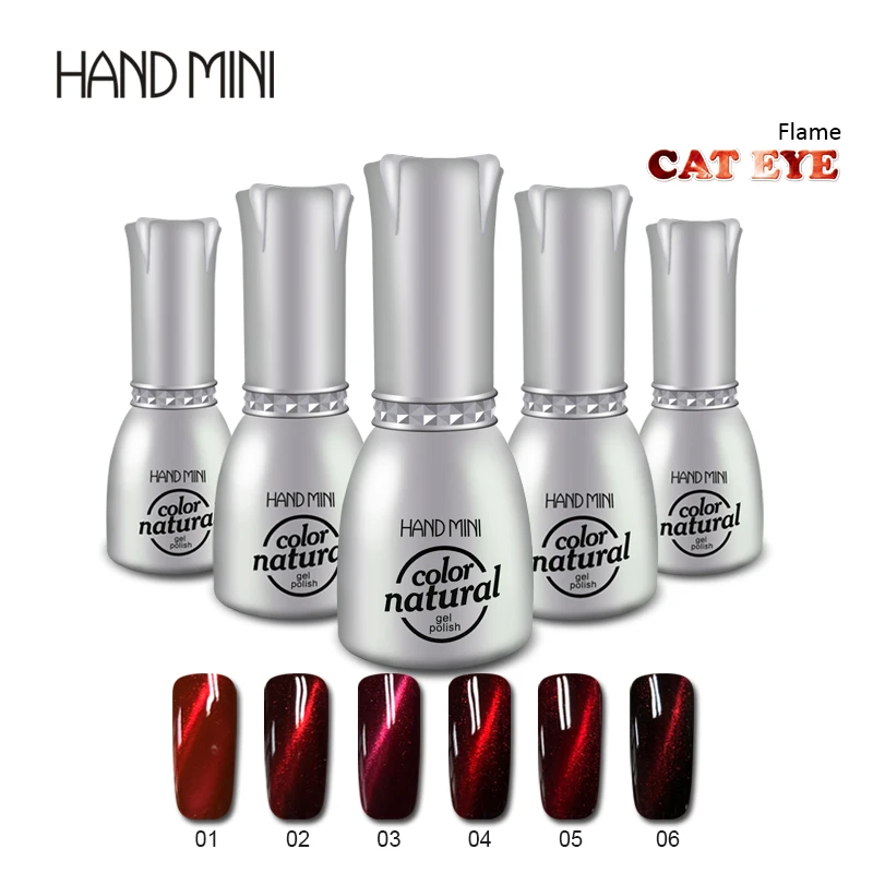 

HANDMINI 6Pcs/set Cat Eye Bling Glitter Varnish UV lamp Soak Off primer for nail Cat Eyes UV Gel Polish GelLak Lucky gel lacquer