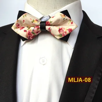 

Cotton British Style Vintage Flower Printing Bow Tie Bridegroom Wedding Gravata Slim Floral Skinny Bowtie Cravat Bowtie
