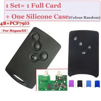 

Replacment (1 pcs ) 4 Button Smart Card with pcf7953 chip 433mhz for Renault Clio Smart Card With Free Protect Silicone Case