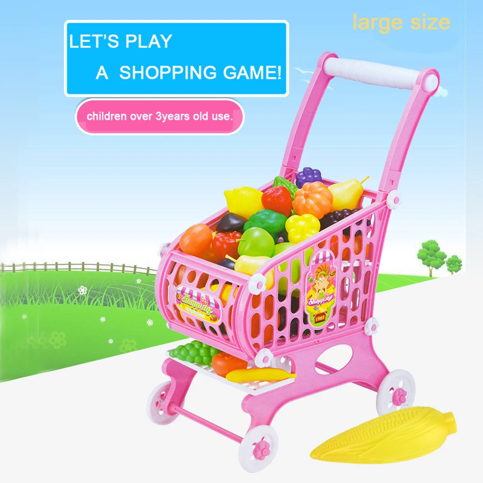 

15Pcs large size Supermarket Pretend & Play Shopping Cart Toys Set Children Home Educational Toy Child Play House Sets Toy