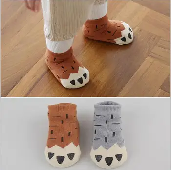 

2016 anti slip Baby Kids socks Girls Children Cotton cartoon socks boys fleece winter infant toddler socks claw non slip socks