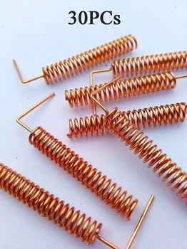 

30PCs 2dBi-3dBi 22T 433MHZ Phosphor Copper Spring Antenna 433M Buit-in Helical 0.8 Wire Dia 41 Length