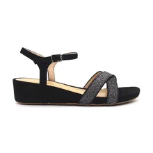 

Stylish Bohemian Sandals Summer Roman Ladies Shoes Glitter Cross Straps Microfiber Comfortable Women Wedge Sandals