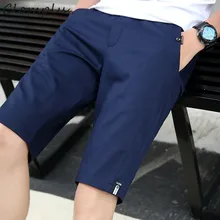 Clomplu хлопковые шорты в повседневном стиле длина до колена Одежда для мужчин сплошной шнурок эластичные шорты Летняя одежда плюс размер