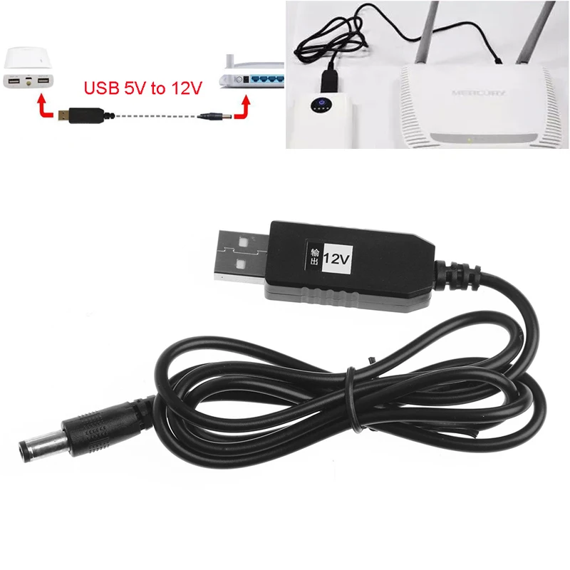 USB DC 5V to DC 12V 2.1x5.5mm Male Step-Up Converter Adapter Cable for Router 95AD charging cable usb charging cable