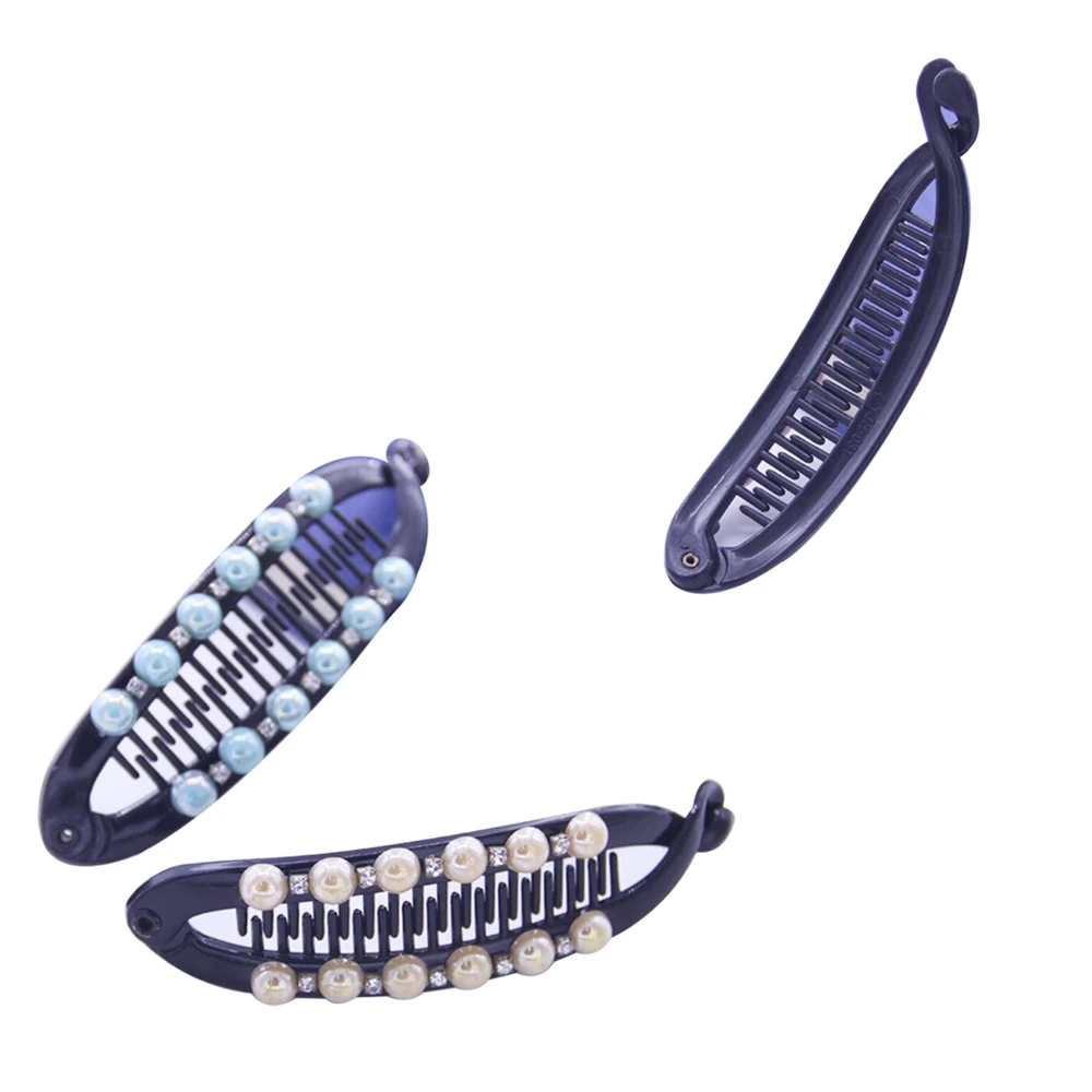 

Women Pearl Rhinestone Banana Hair Clips Claws for Lady Adult Hair Combs Fashion Elegant Party Barrettes Hair Accessories