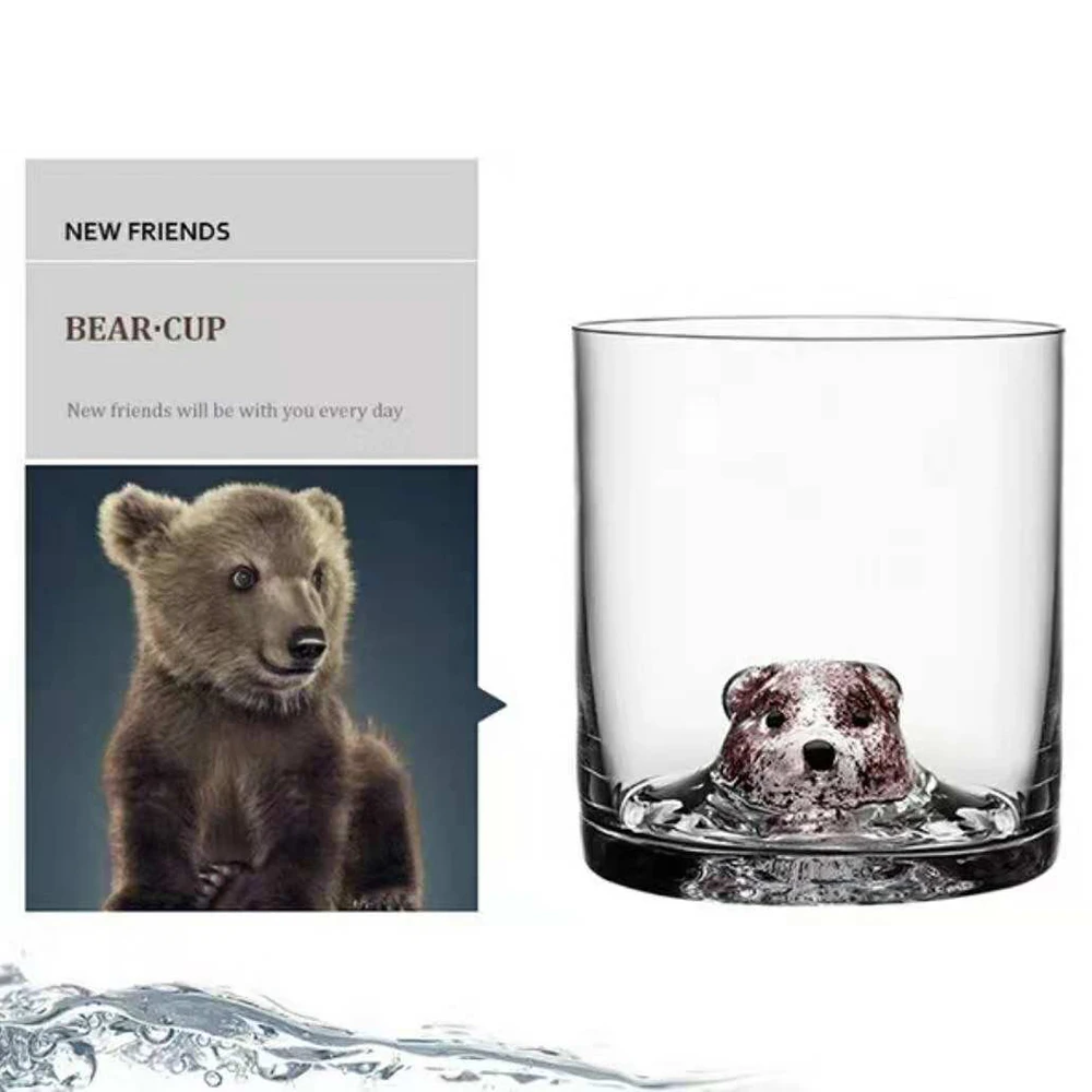 1 шт., 360 мл, Новое поступление, креативная чашка для животных, милый дизайн для домашних животных, медведь, птица, стекло для чая, пиво, чашка для воды, бессвинцовое, ультрапрозрачное стекло