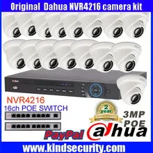 Dahua 16CH 5MP POE NVR4216 Surveillance CCTV System Video Recording Kit Dahua 3MP IPC-HDW320S Network Small IR Eyeball IP Camera