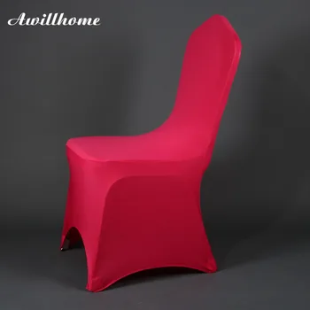 

Awillhome shipping free 100pcs fuchsia color wedding chair covers spandex chair cover for wedding event