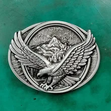 1 шт. модный мужской Овальный 3D серебряный Летающий Орёл металлический ковбойский Пояс Пряжка