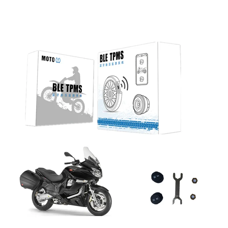 New MOTO TPMS Tire Pressure Monitoring System For Motorcycle Bluetooth 4.0 With 2 External Sensors For IOS / Android motocare