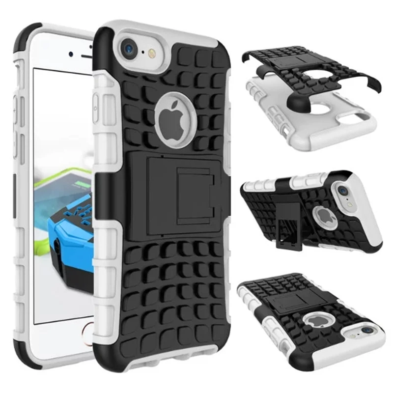 

ZUCZUG for iPhone X XR Xs Max 8 7 6 6S Plus Hybrid Armor Case Dual Layer Silicone PC Shockproof Kickstand Rugged Back Cover