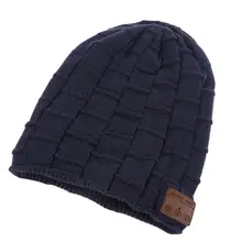 Портативная Зимняя Теплая мужская Шапка-бини мягкие беспроводные, с функцией Bluetooth, наушники, гарнитура, динамик с микрофоном