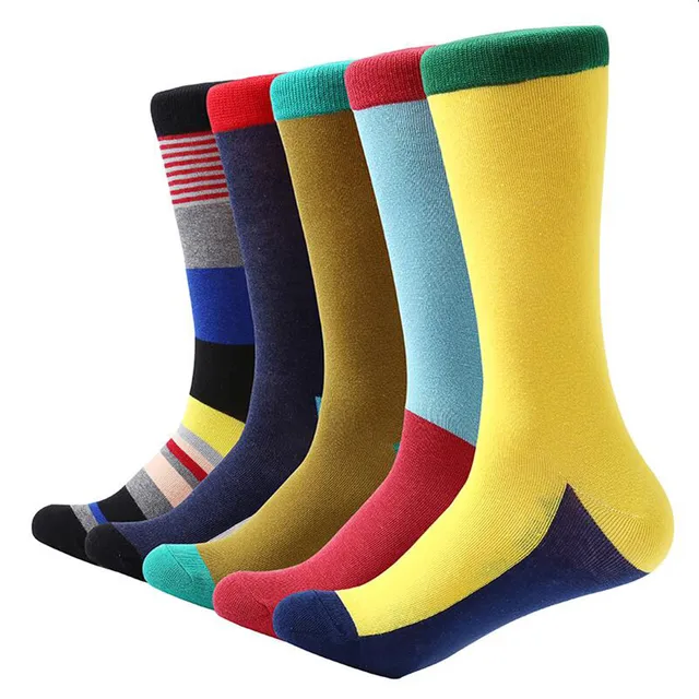 Buy MYORED 5 pair/lot men cotton socks solid colored