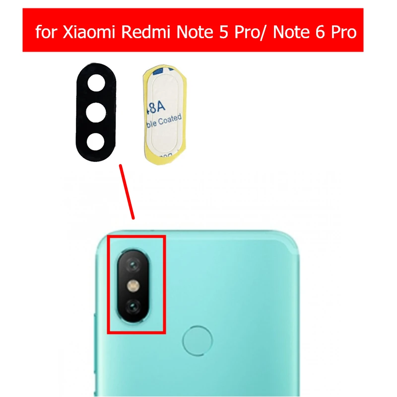 2 шт. для Xiaomi Redmi Note 5/Note 6 Pro стеклянная линза для камеры задняя камера стеклянная линза с клеем ЗАМЕНА Запасные части