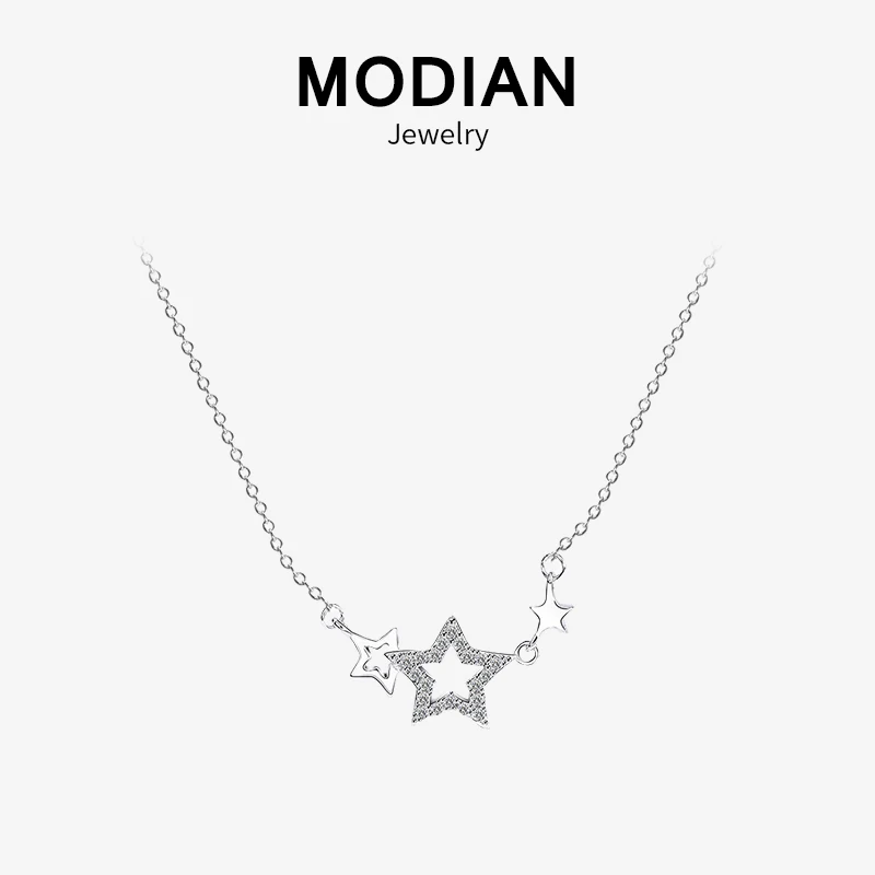 Modian Новое поступление модные Настоящее серебро 925 проба прозрачные CZ звезды