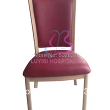 Горячая Штабелируемый деревянный имитация алюминиевый обеденный стул