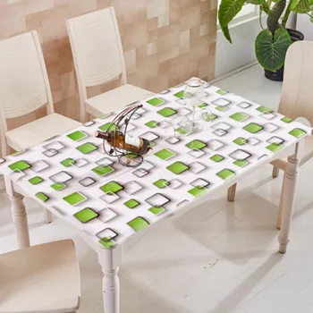 

HAZY PVC Tablecloth Waterproof Lattice Table Cloths Oil-proof Anti-scalding with Kitchen Pattern Protect the Dining Table