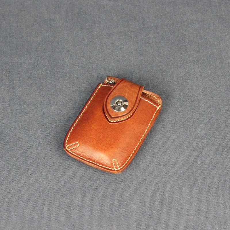 DABANSHANG Light Brown Car Key Bag Genuine Leather Key Package Mini Wallet Keychain Organizer Brand Key Bag Gift For Men Women