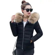 2017 Baru Busana Musim Gugur Musim Dingin Jaket Wanita Bulu Imitasi Besar Kerah Berkerudung Bawah Mantel Perempuan Pendek Parkas M-5XL