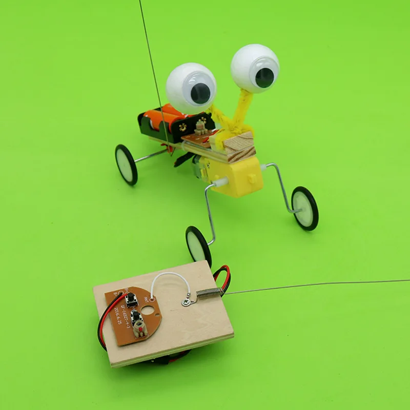 DIY Children Science Experiment Wooden Toy Remote Control RC Robot